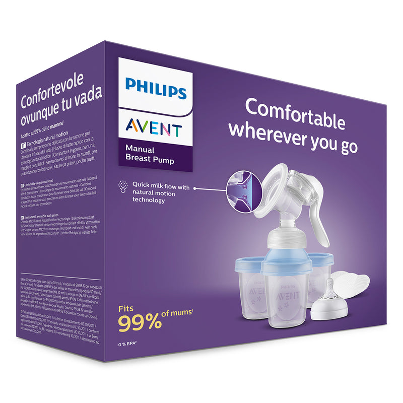 PHILIPS Avent, set pompa de san manuala si recipiente de stocare infant-ro