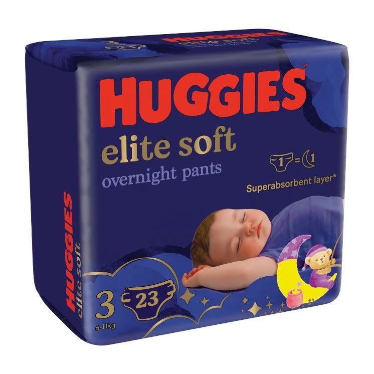 Pachet Scutece chilotel de noapte Huggies Elite Soft Pants Overnight 3, 6-11 kg infant-ro