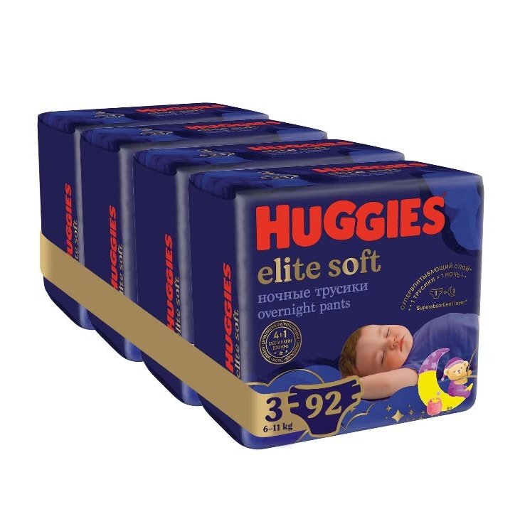 Pachet Scutece chilotel de noapte Huggies Elite Soft Pants Overnight 3, 6-11 kg infant-ro