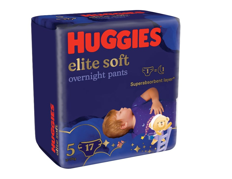 Pachet Scutece chilotel de noapte Huggies Elite Soft Pants Overnight 5, 12-17 kg infant-ro
