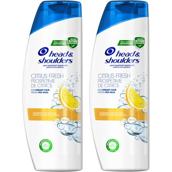 Pachet promotional 2 x Sampon anti-matreata Head & Shoulders Citrus Fresh pentru par gras, 625 ml infant-ro