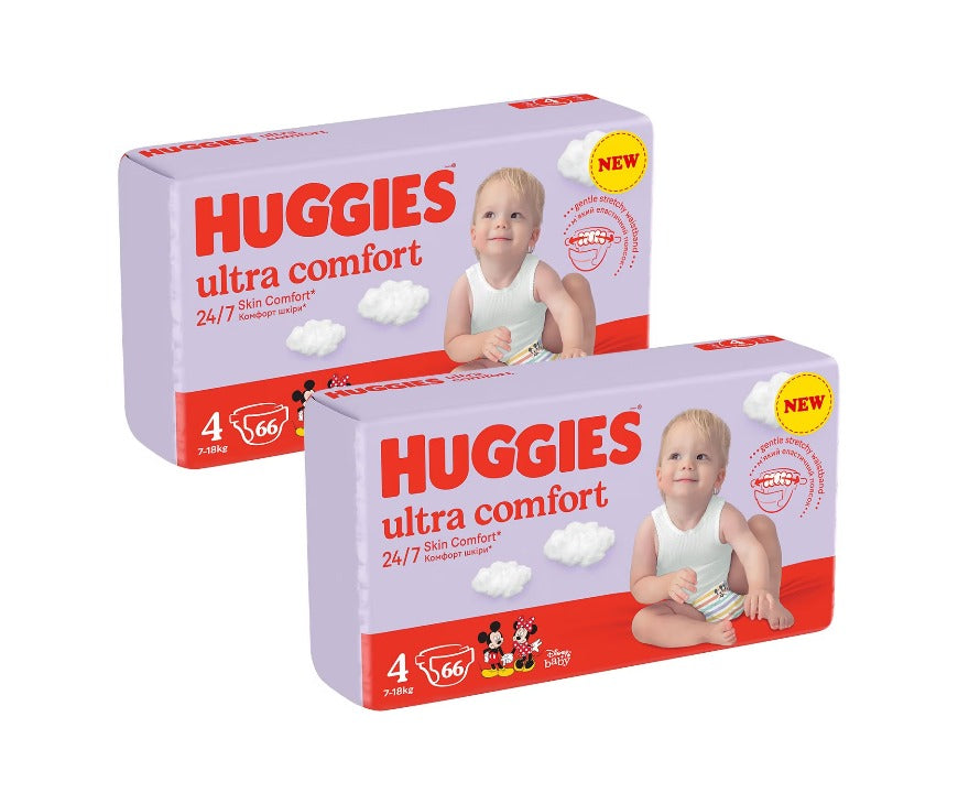 Scutece Huggies Ultra Comfort Mega UNISEX 4, 7-18 kg, 66 buc infant-ro