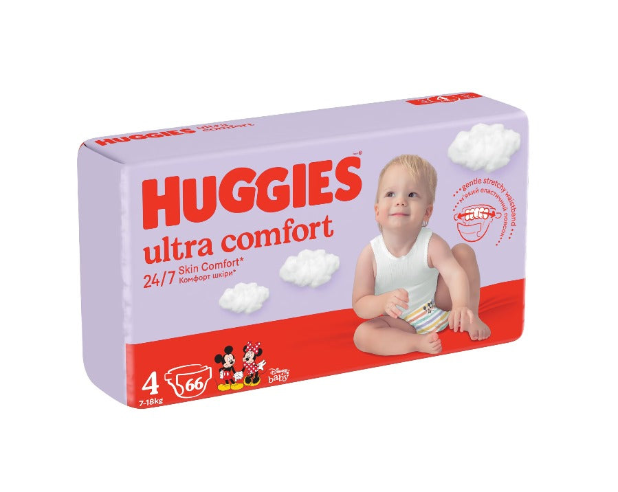 Scutece Huggies Ultra Comfort Mega UNISEX 4, 7-18 kg, 66 buc infant-ro