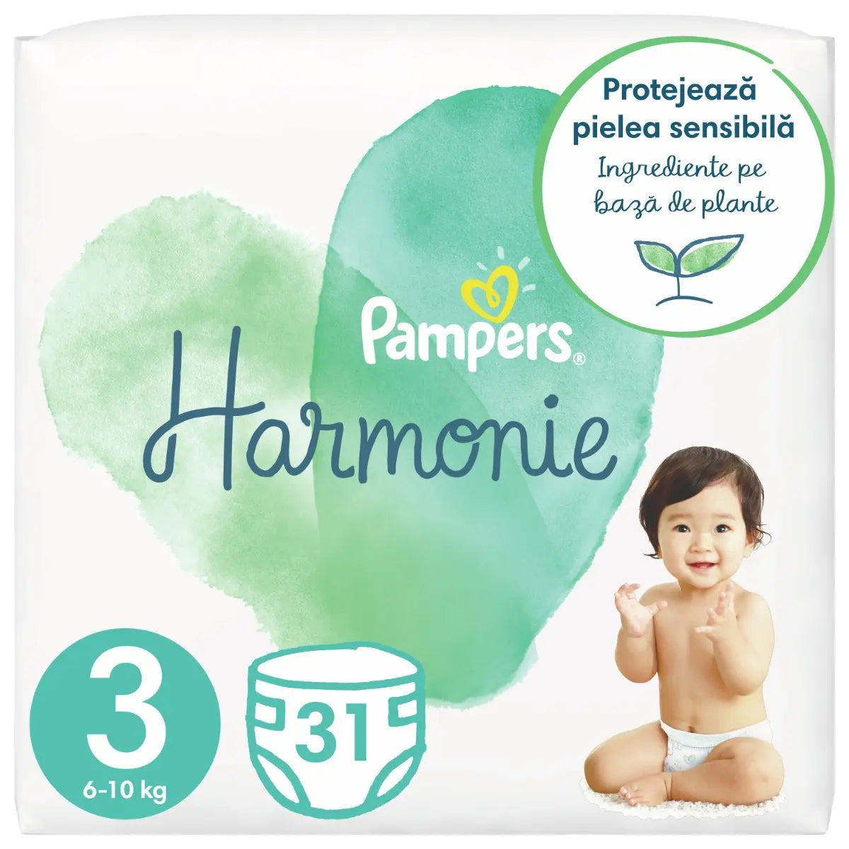 Scutece Pampers Harmonie Pants, 6-10 kg, Marimea Nr.3 infant-ro