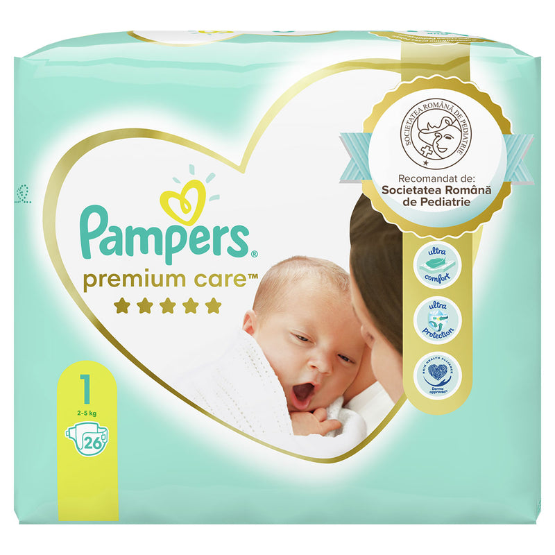 Scutece Pampers Premium Care, Nou Nascut, 2-5 kg, Marimea Nr.1 infant-ro