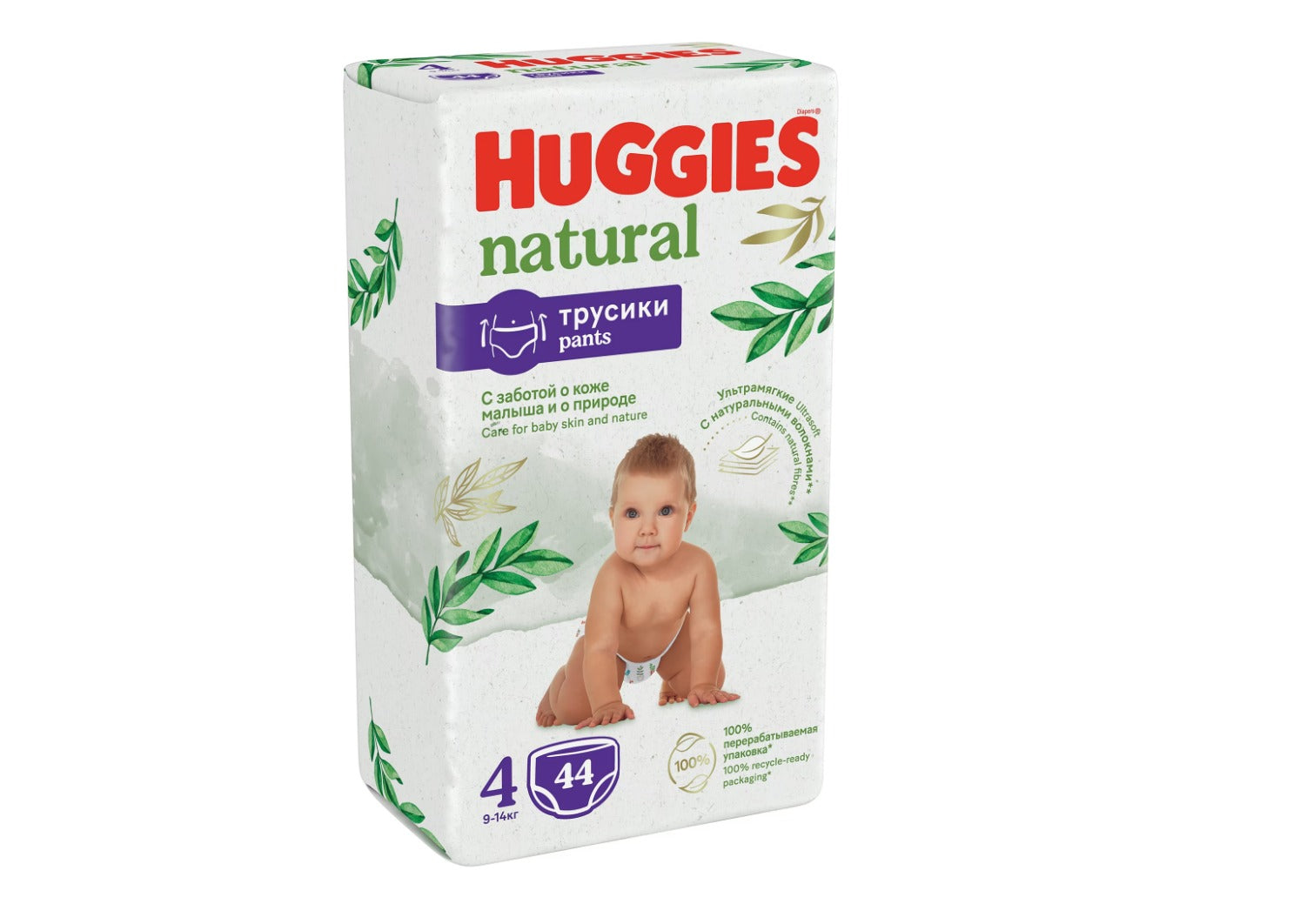 Scutece chilotel Huggies Natural Pants, 44 buc, Marimea 4 infant-ro