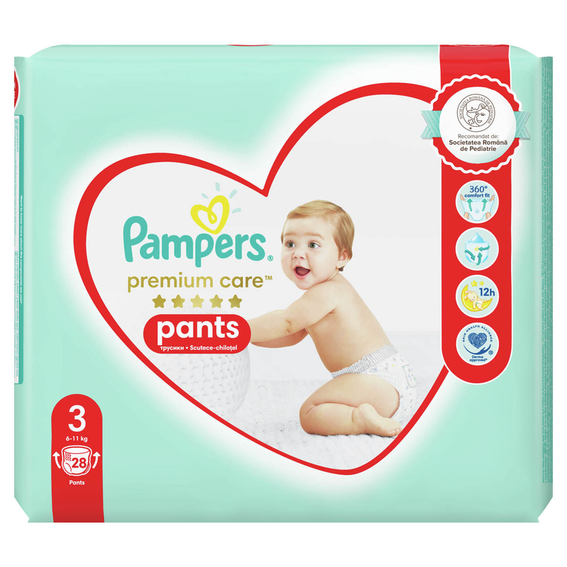 Scutece-chilotel Pampers Premium Care, 6-11 kg, Marime Nr.3 infant-ro