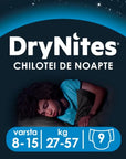 Scutece chilotel pentru noapte Huggies DryNites 8-15 ani, Boy, 27-57kg, 9 buc, Marimea Nr.9 infant-ro