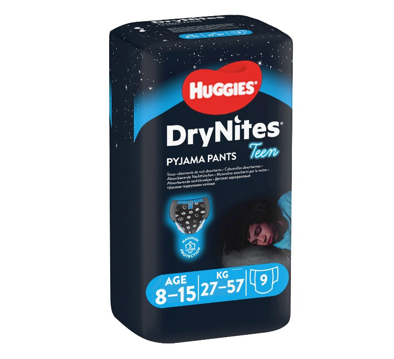 Scutece chilotel pentru noapte Huggies DryNites 8-15 ani, Boy, 27-57kg, 9 buc, Marimea Nr.9 infant-ro