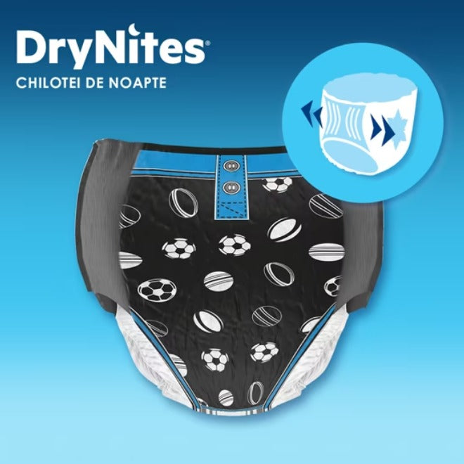 Scutece chilotel pentru noapte Huggies DryNites 8-15 ani, Boy, 27-57kg, 9 buc, Marimea Nr.9 infant-ro