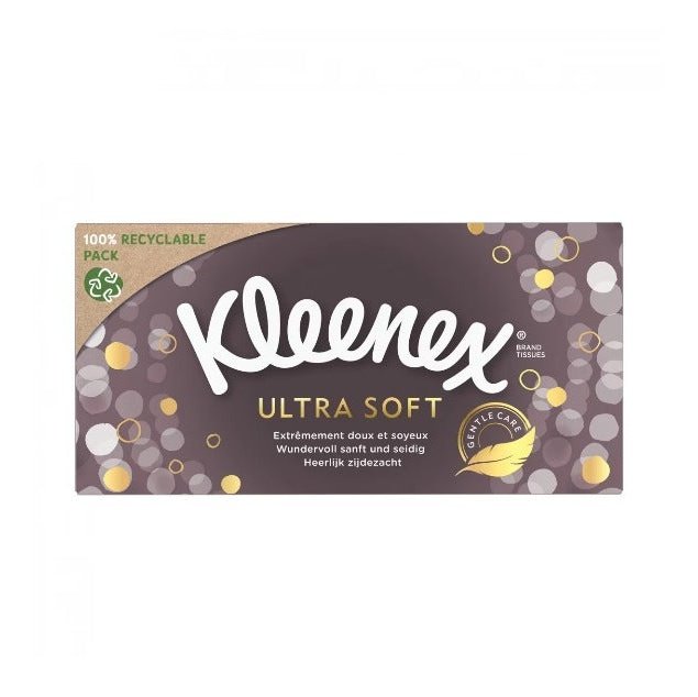 Servetele la cutie Kleenex Ultra Soft trei straturi albe infant-ro