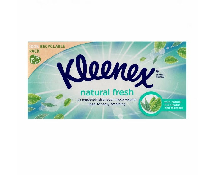 Servetele la cutie Kleenex natural fresh trei straturi albe 64buc infant-ro