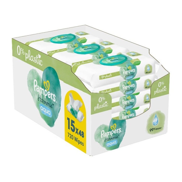 Servetele umede Pampers Harmonie Aqua, 0% plastic infant-ro