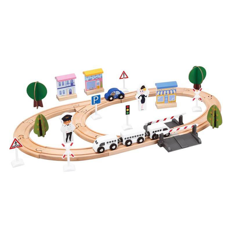 Set Tren din Lemn cu Figurine infant-ro