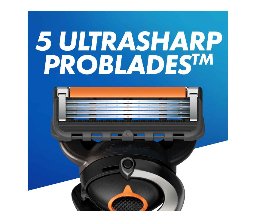 Set cadou GILLETTE Fusion Proglide, aparat de ras cu 1 rezerva + gel de ras Fusion Sensitive 200 ml + trusa de voiaj infant-ro