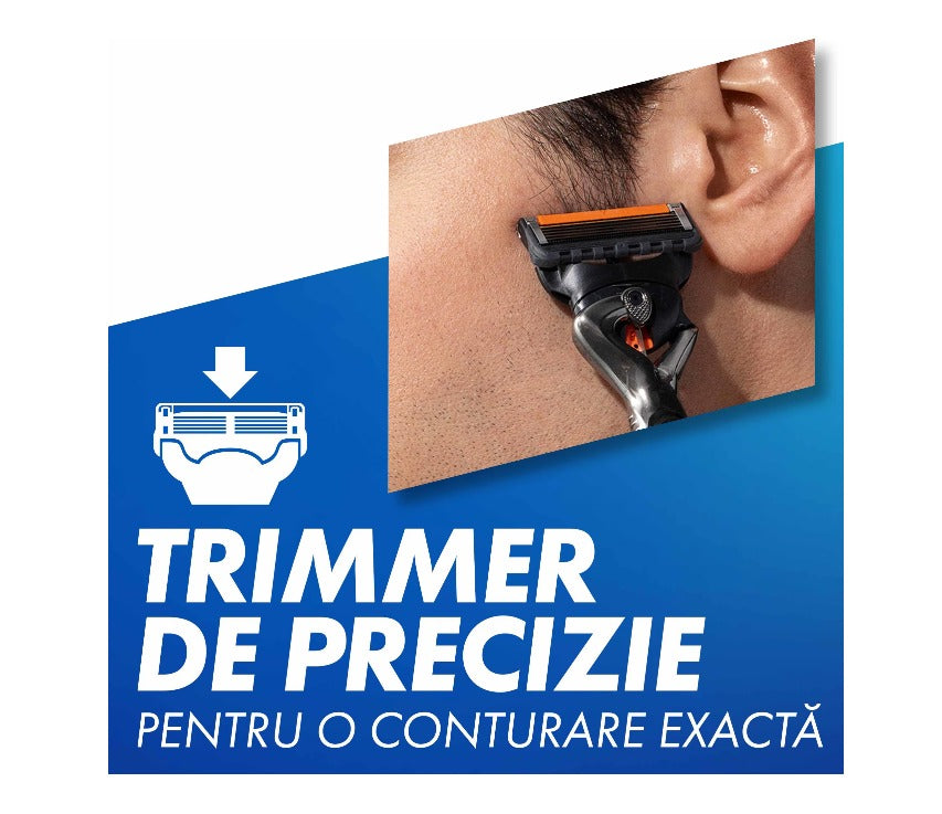 Set cadou GILLETTE Fusion Proglide, aparat de ras cu 1 rezerva + gel de ras Fusion Sensitive 200 ml + trusa de voiaj infant-ro