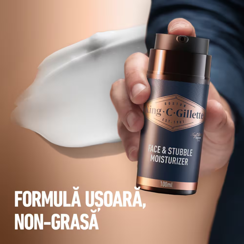 Set cadou GILLETTE King C. pentru ingijirea barbii, gel pentru curatare 3in1, 350 ml + lotiune hidratanta, 100 ml infant-ro