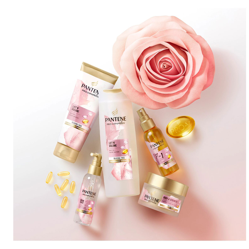 Set cadou PANTENE Pro-V Miracles Lift & Volume, sampon 300 ml + balsam de par 200 ml + masca de par 160 ml + ulei de par 7 in 1, 100 ml infant-ro