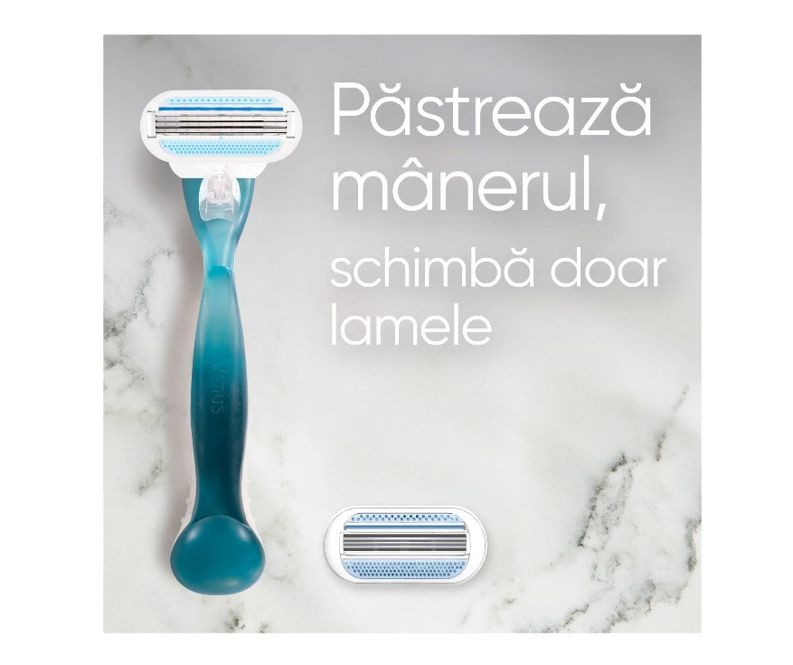 Set cadou Venus Smooth: Aparat de ras pentru femei + 1 rezerva + Gel de ras pentru femei Gillette Satin Care Aloe Vera Glide, 75 ml infant-ro