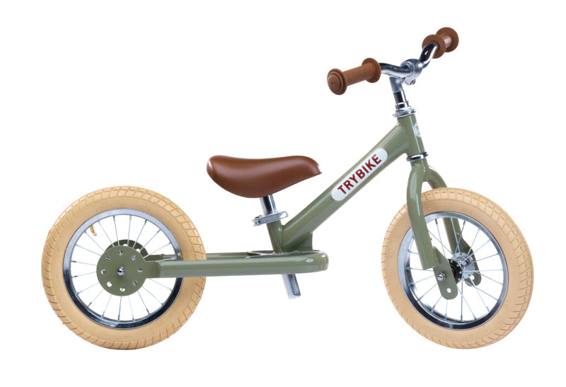 Trybike | Bicicleta Vintage din Otel Fara Pedale | Verde