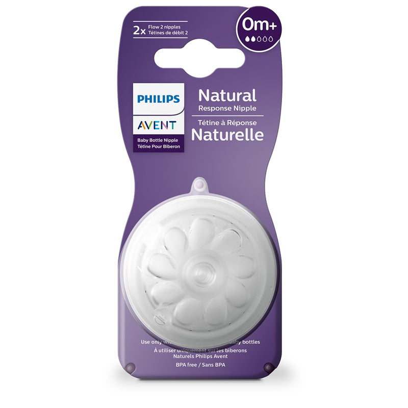 Tetina PHILIPS Avent, Natural Response,debit nou nascut pana la +6luni, 2 bucati infant-ro