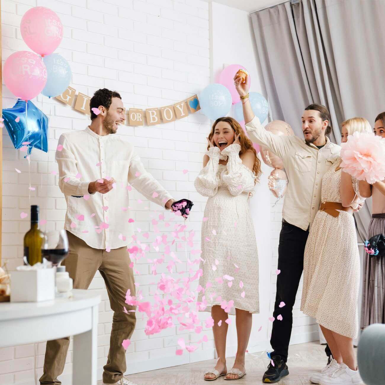 Tun Party Popper Gender Reveal cu Confeti |  |