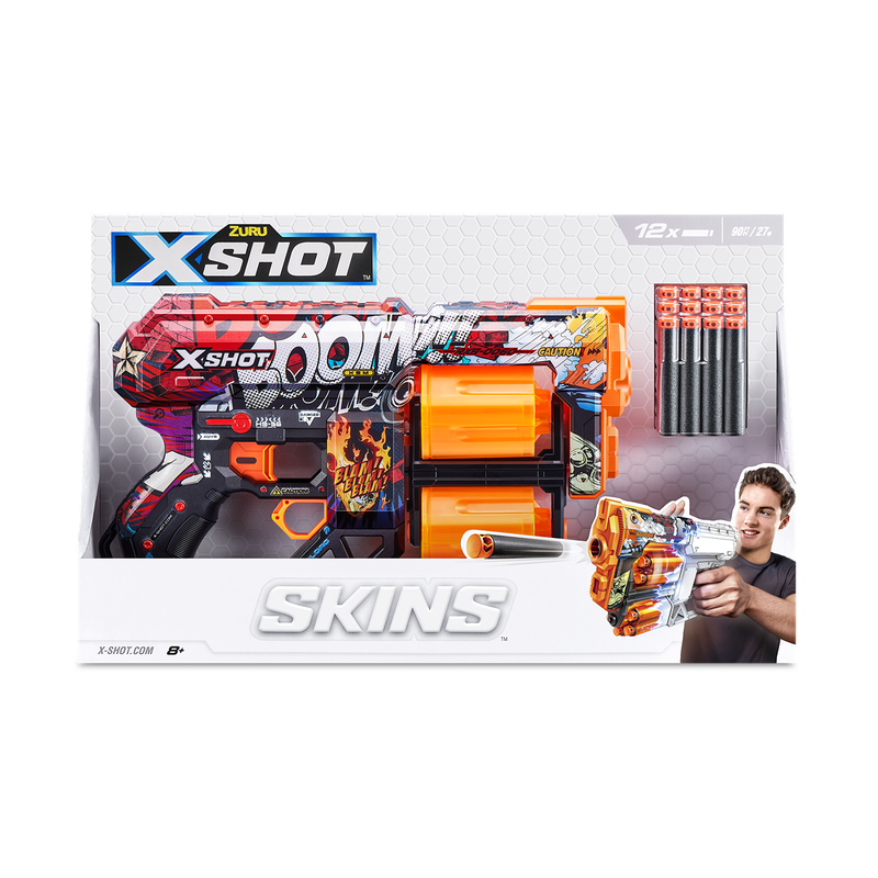 X-SHOT Blaster Skins Dread, arma de jucarie, 12 proiectile infant-ro