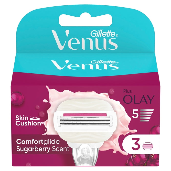 Gillette Venus ComfortGlide Sugarberry | Rezerve Aparat de Ras | 3 buc