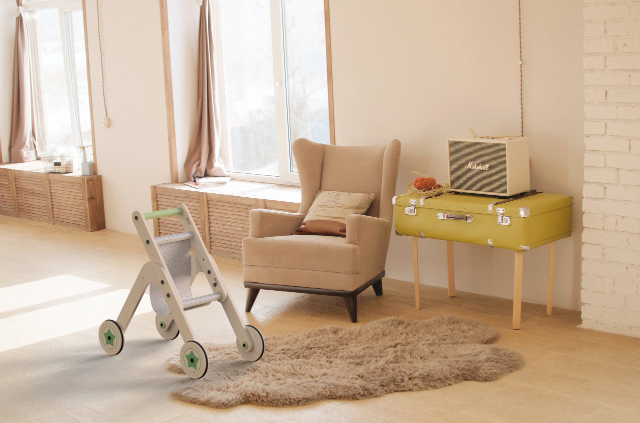 Antepremergator din lemn 2 in 1 MamaToyz carucior pentru papusi - Imagine 4
