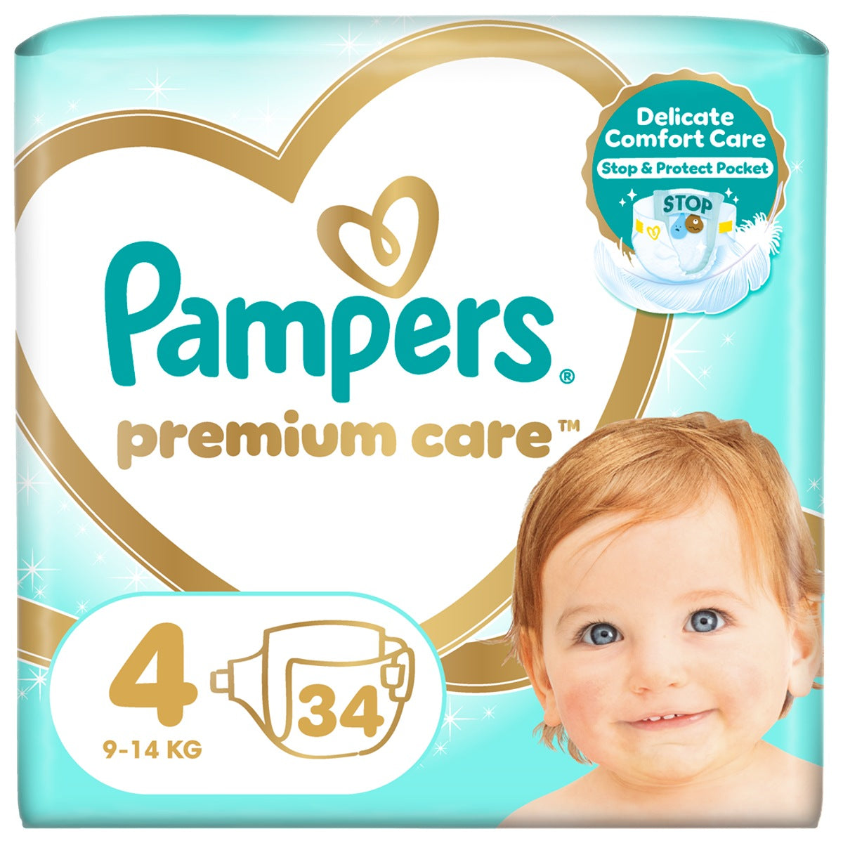 Pampers Premium Care scutece - Nr 4 (9-14 kg) / 34 buc / Value Pack Minus [ps:b723ffc3-fd34-444a-9a0d-81f72a9b4ed1]