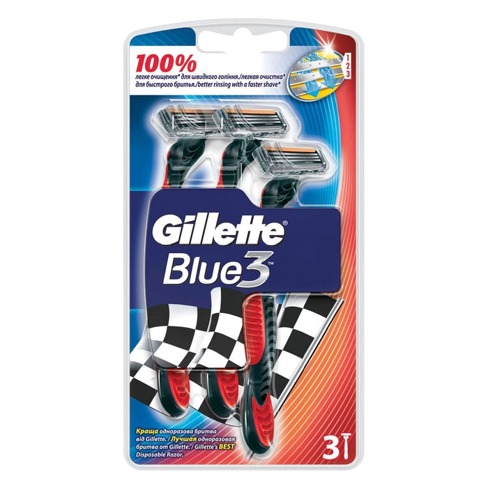 Gillette Blue3 Plus Red | Aparat de Ras de Unica Folosinta | 12 buc