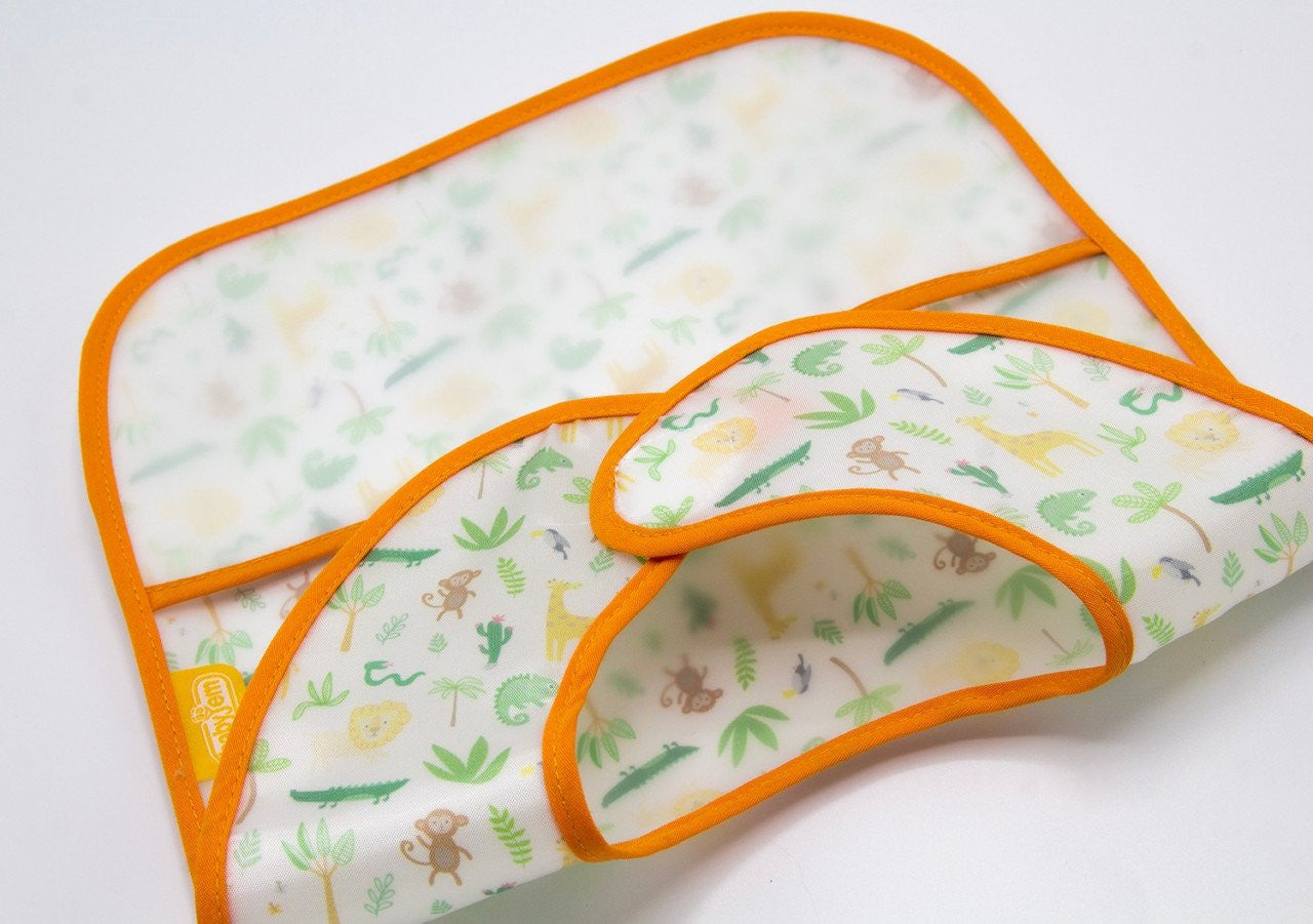 Baveta cu 2 fete si buzunar , BabyJem, 24x35 cm