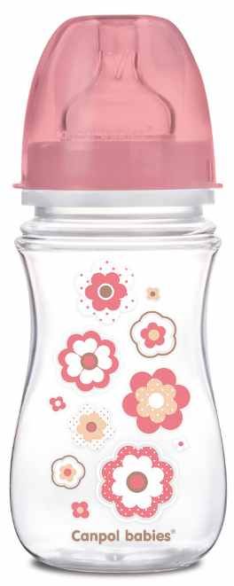 Canpol Babies Biberon Anticolic cu Gat Larg 240Ml Newborn Flori Infant.ro