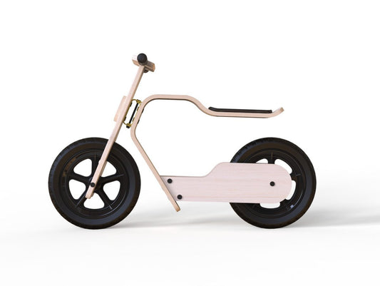 Bicicleta fara pedale MamaToyz RideMe, din lemn natural - Imagine 5