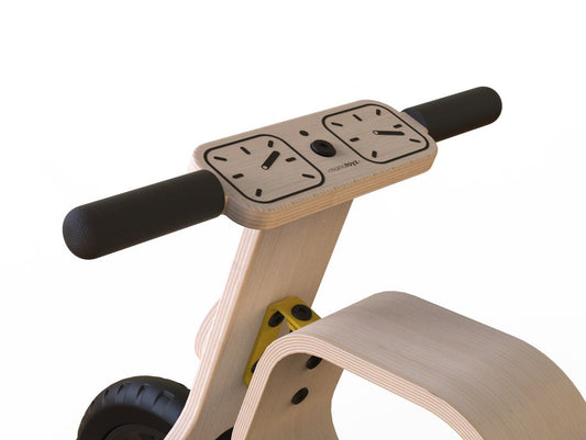 Bicicleta fara pedale MamaToyz RideMe, din lemn natural - Imagine 6