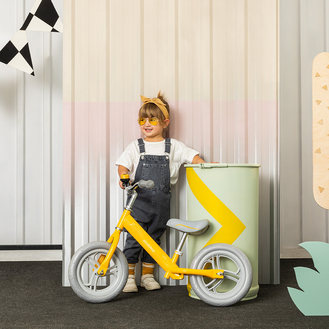 Bicicleta fara pedale Nils, Skiddou, Galben