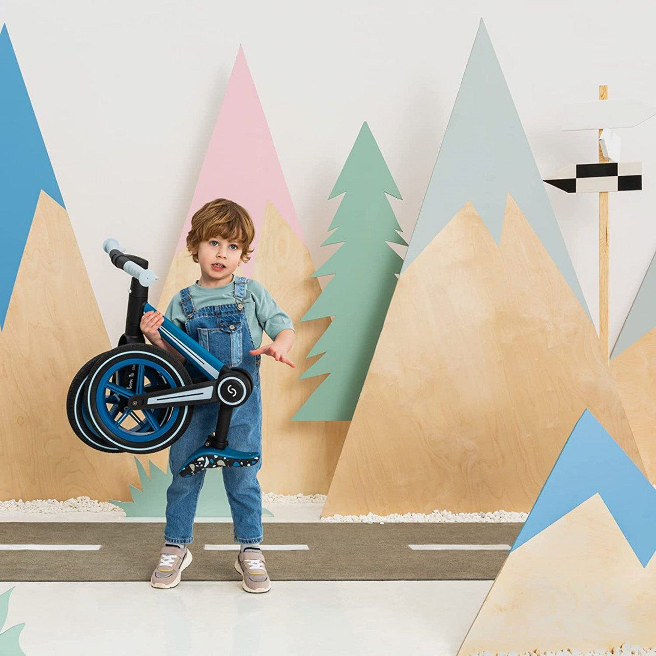 Bicicleta pliabila fara pedale Skiddou Ronny, Denim, Albastru - Imagine 11