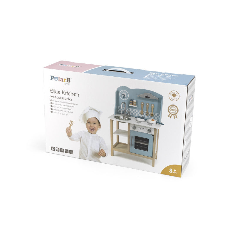 Bucatarie albastra din lemn cu accesorii, PolarB, Viga - Imagine 5