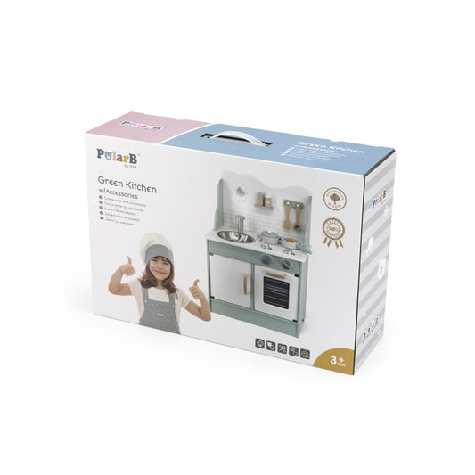 Bucatarie verde din lemn cu accesorii, PolarB, Viga - Imagine 6