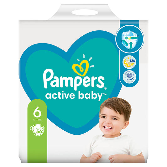 Pampers Active Baby scutece - Nr 6 (13-18 kg) / 56 buc / Giant Pack [ps:1a8e34aa-2bc0-4c15-a39c-73a0d248596a]