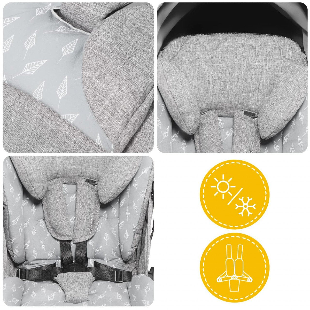 Carucior sport pliabil Skiddou Mell Normandic dream, ultracompact pentru calatorii, Gri deschis