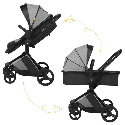 Carucior transformabil 2 in 1 Skiddou Nasjo Normandic Dream, Gri - Imagine 6