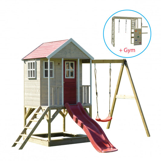 Casuta Nordic Adventure House cu loc de nisip, tobogan, leagan, modul sport, Wendi Toys - Imagine 4