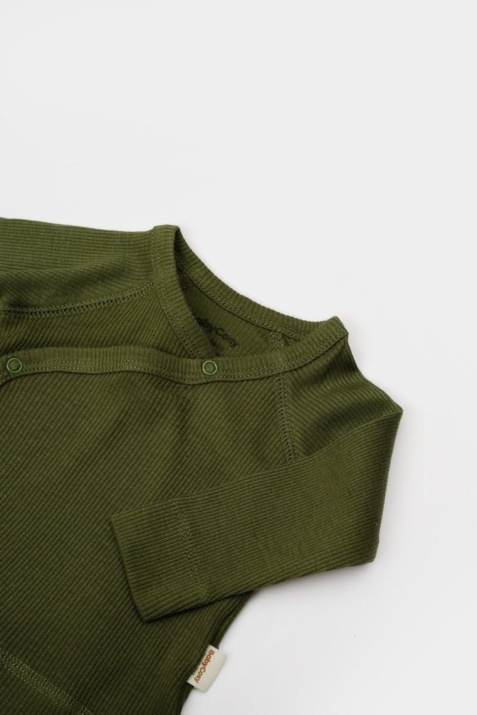 Cutie 4 piese pentru nou nascut - 100% bumbac organic - Verde pal, BabyCosy