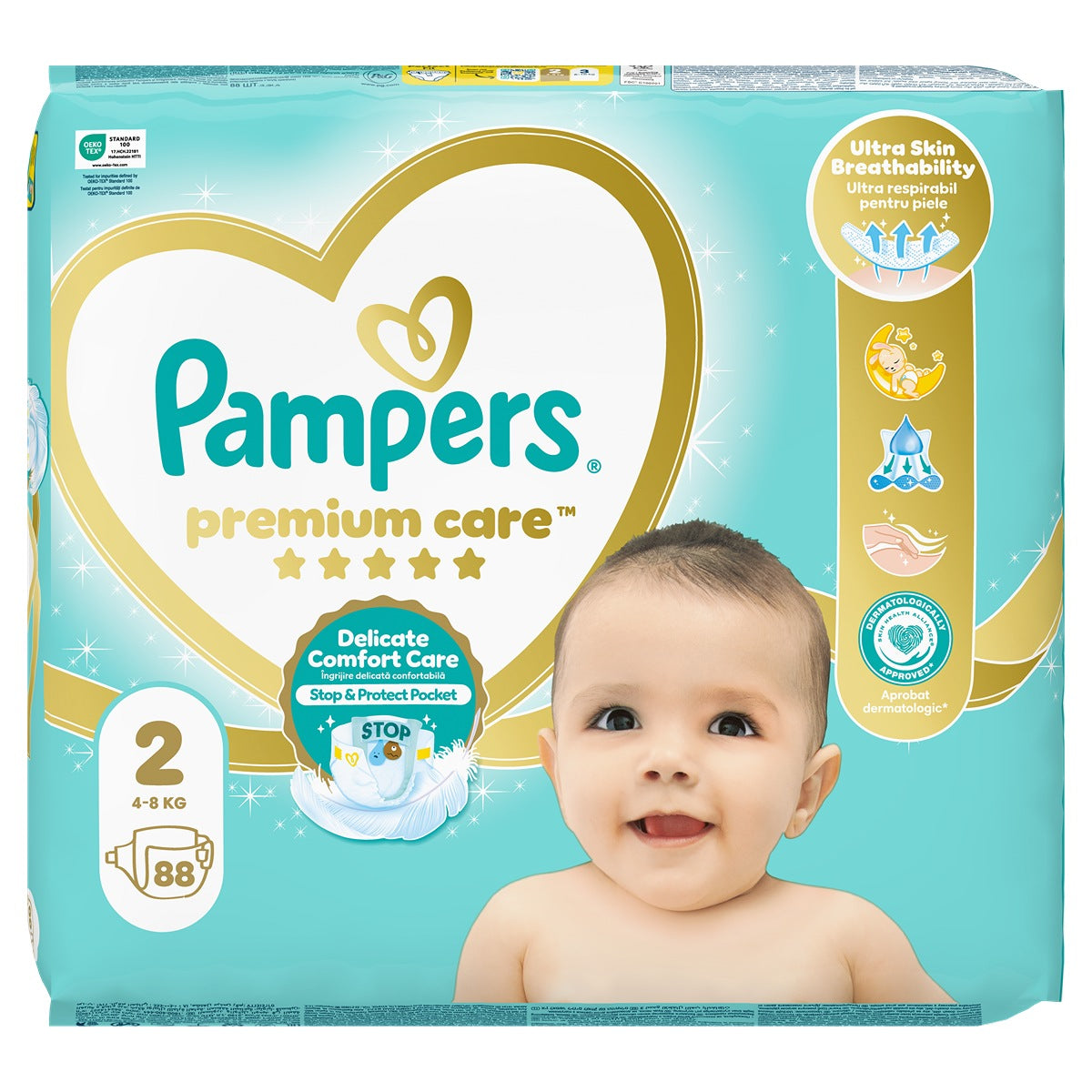 Pampers Premium Care scutece - Nr 2 (4-8 kg) / 88 buc / Jumbo Pack [ps:742b0625-c0a0-4799-9286-4c1e1855db41]