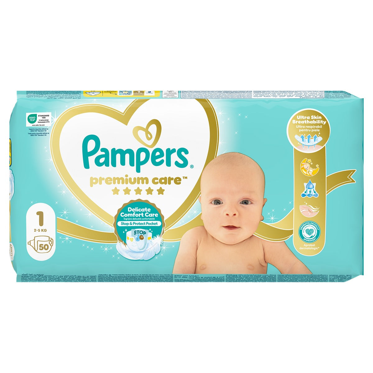 Pampers Premium Care scutece - Nr 1 (2-5 kg) / 50 buc / Value Pack Minus [ps:def05468-7e01-44b2-b12b-7a9a762674da]