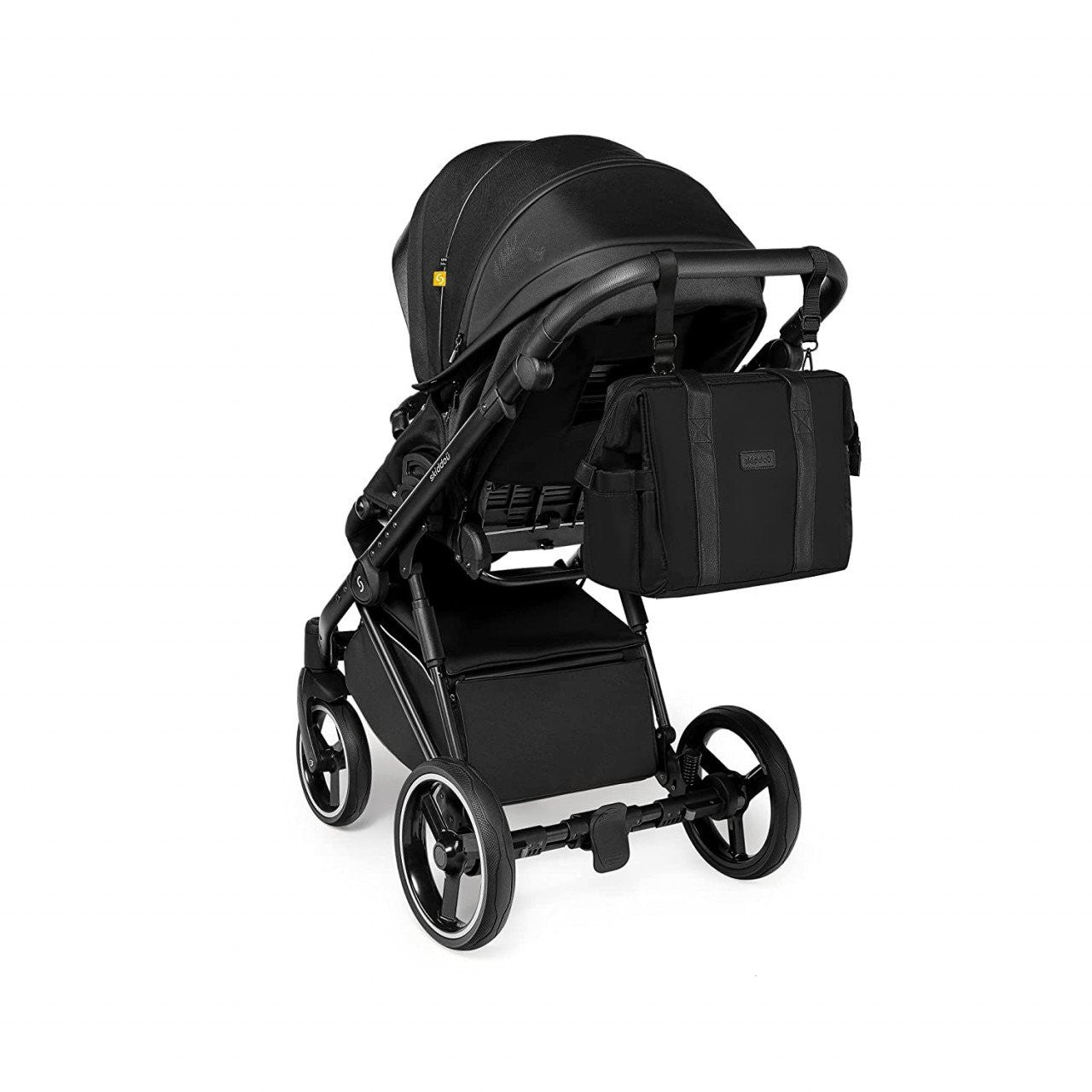 Geanta multifunctionala pentru parinti Skiddou Inger, Onyz Leather, Negru