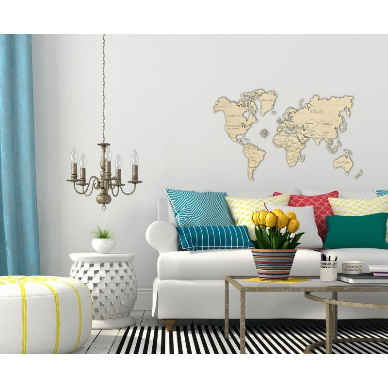 Harta lumii puzzle 3D de perete (L)