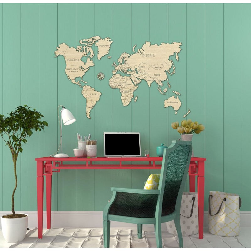 Harta lumii puzzle 3D de perete (L)