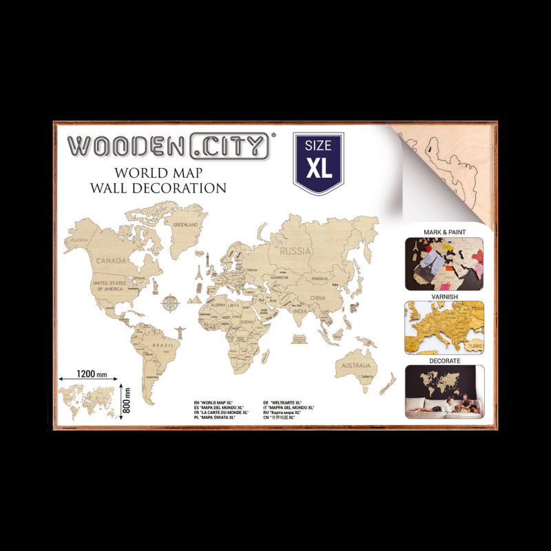 Harta lumii puzzle 3D de perete (XL)